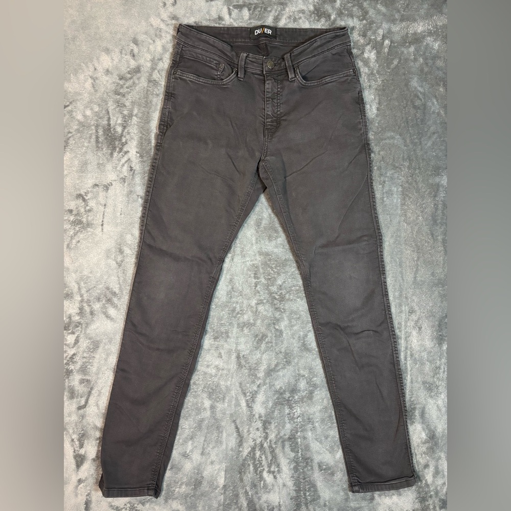 Duer Men’s LX2 Slim Fit Performance Denim Jeans in Black Rinse Wash 32x32